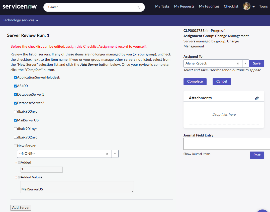 ChecklistPRO - CMDB Server Assessment